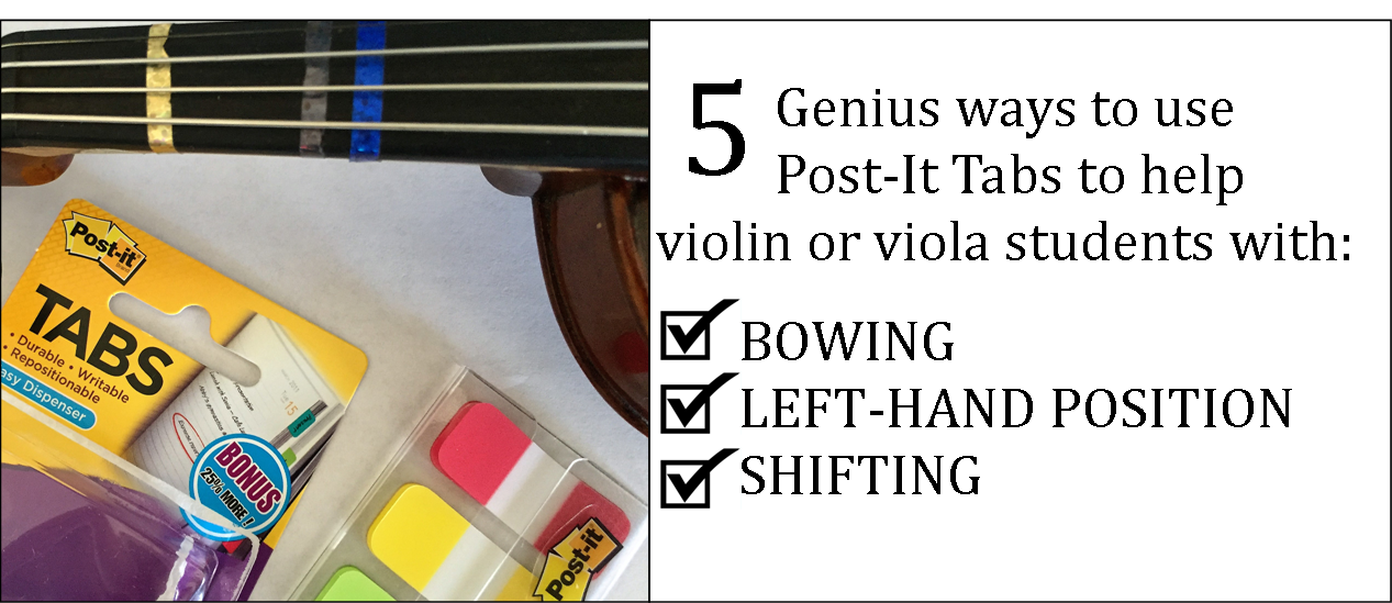 Orchestra Classroom: 5 Ways to Use Post-It Tabs to help violin and viola  students